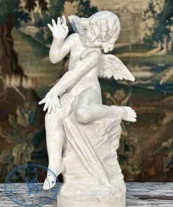 Tượng thiên thần nhỏ bằng đá, tượng Cherub đá trắng, tượng em bé thiên thần trang trí