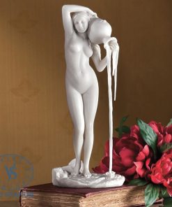 Tượng thiếu nữ đổ nước, tượng đá cẩm thạch trắng, tượng thiếu nữ vác bình, điêu khắc đá nghệ thuật