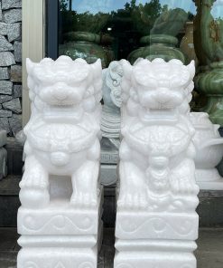 Cặp kỳ lân đá trắng